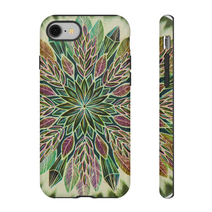 "Krystalhoja Verde" Art Phone Armor - Blue Flame Array iPhone 8 / Glossy Phone Case