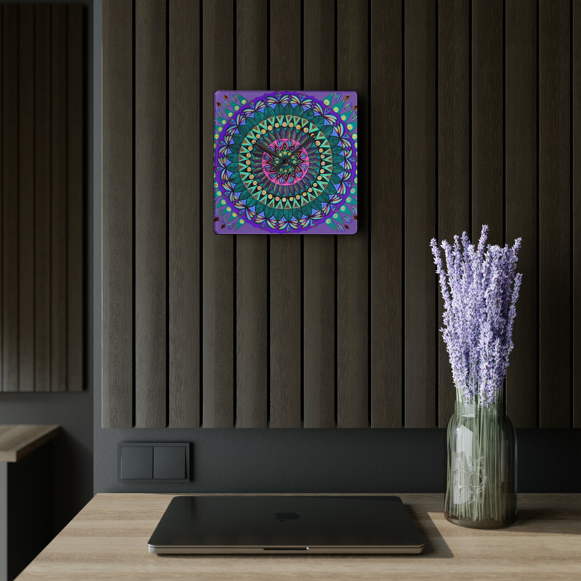 "Mandaladiosa" Cosmic Clock - Blue Flame Array Home Decor