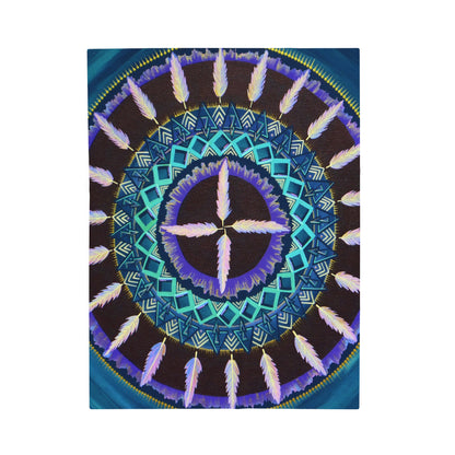 "Cuatro Vientos" Dreamcatcher Blanket - Blue Flame Array All Over Prints