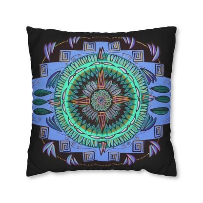 "Plumachakana" Dreamcatcher Pillow Cover - Blue Flame Array Home Decor