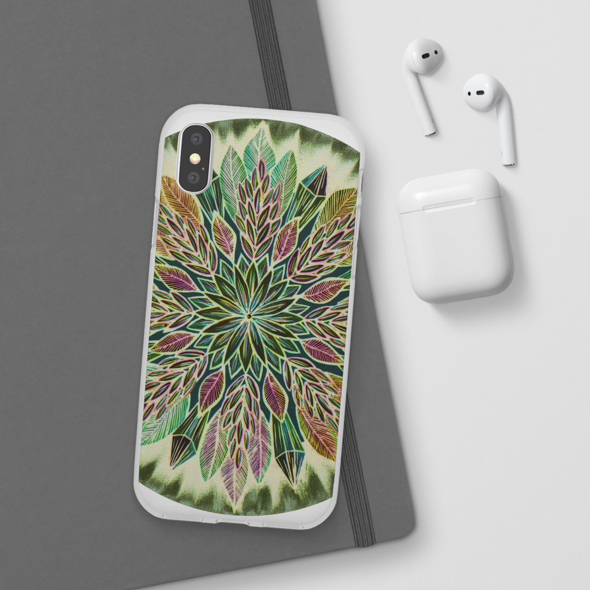 "Krystalhoja Verde" Art Phone Armor (slim-fit) - Blue Flame Array Phone Case