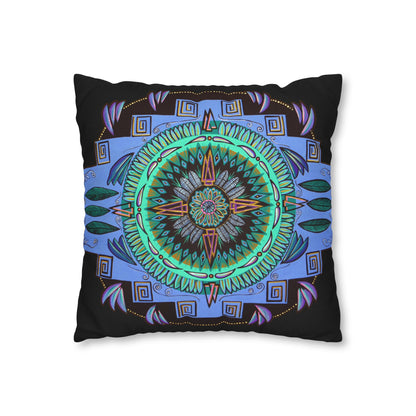 "Plumachakana" Dreamcatcher Pillow Cover - Blue Flame Array Home Decor