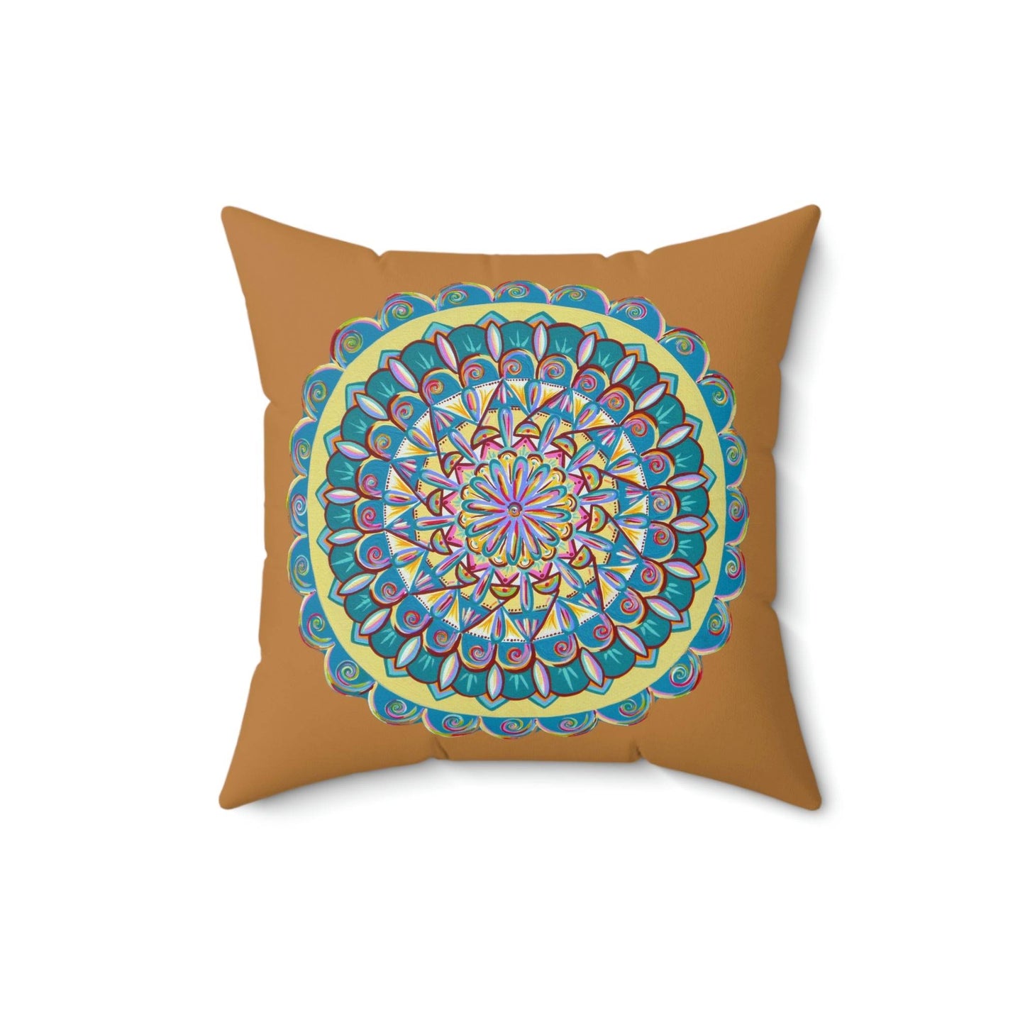 "Almandalayana" Dreamcatcher Pillow - Blue Flame Array 16" × 16" Home Decor