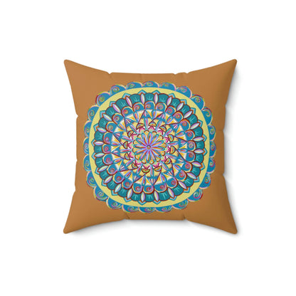 "Almandalayana" Dreamcatcher Pillow - Blue Flame Array 16" × 16" Home Decor