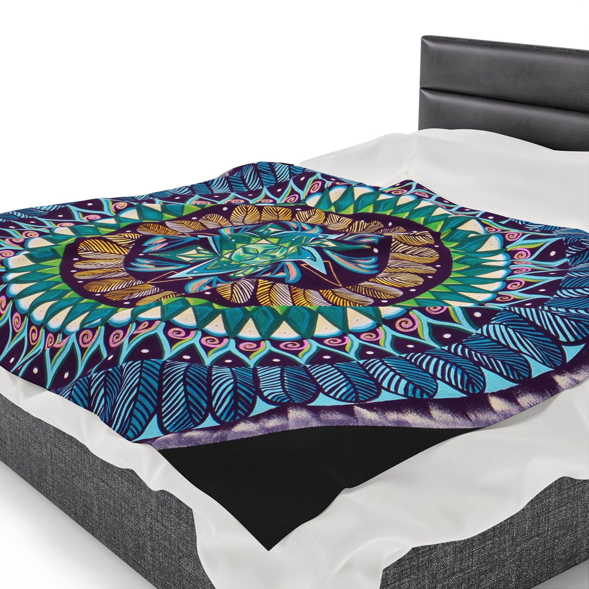 "AquilazurA Kryst'dala" Dreamcatcher Blanket - Blue Flame Array All Over Prints