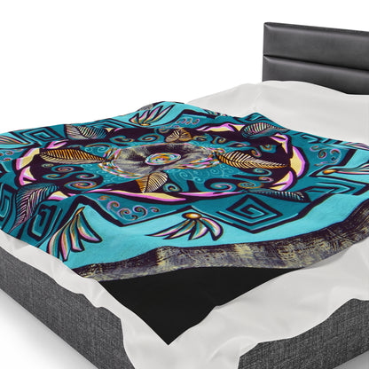 "Hojachakana" Dreamcatcher Blanket - Blue Flame Array All Over Prints