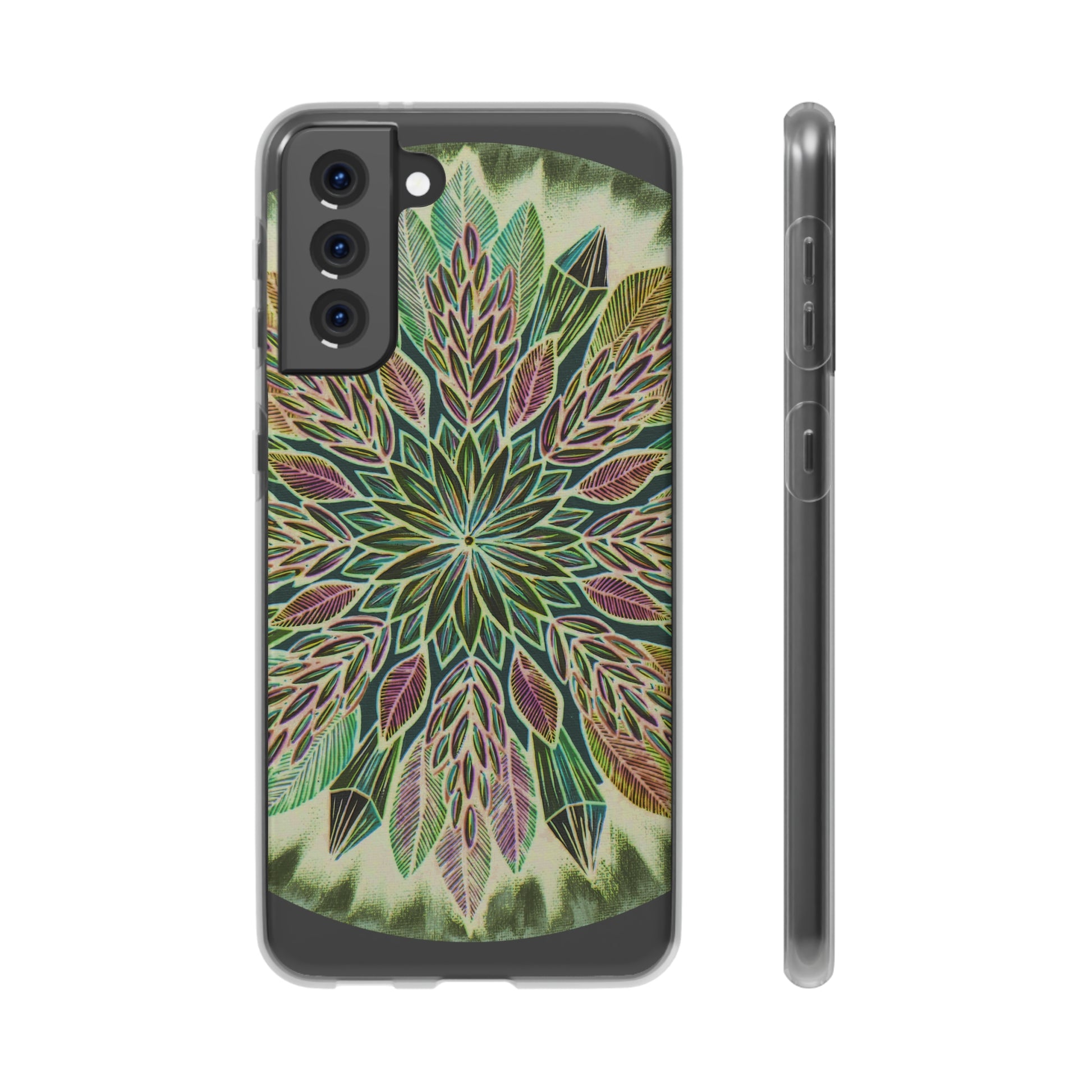 "Krystalhoja Verde" Art Phone Armor (slim-fit) - Blue Flame Array Samsung Galaxy S21 Plus Phone Case