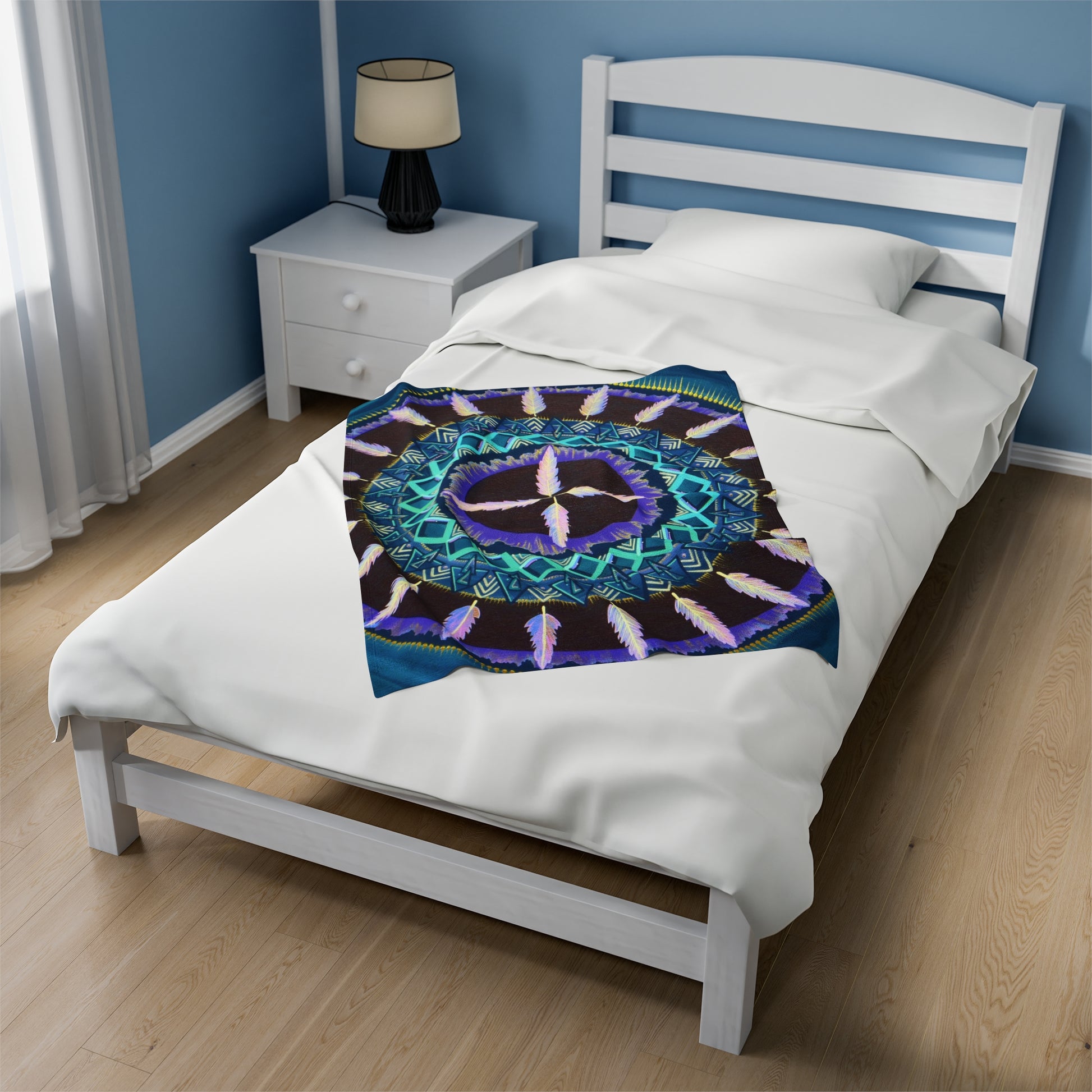 "Cuatro Vientos" Dreamcatcher Blanket - Blue Flame Array All Over Prints