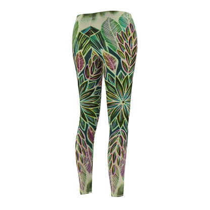 Casual Leggings ~ "Krystalhoja Verde"