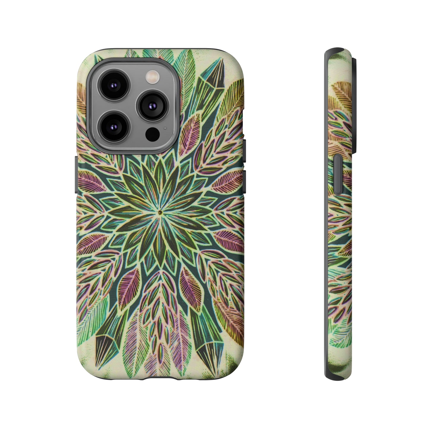 "Krystalhoja Verde" Art Phone Armor - Blue Flame Array iPhone 14 Pro / Matte Phone Case