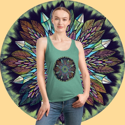 "Krystalhoja" Ladies Organic Tank Top - Blue Flame Array Tank Top