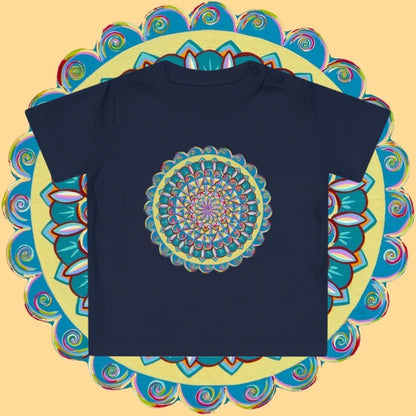 "Almandalayana" Organic Baby Tee - Blue Flame Array Kids clothes