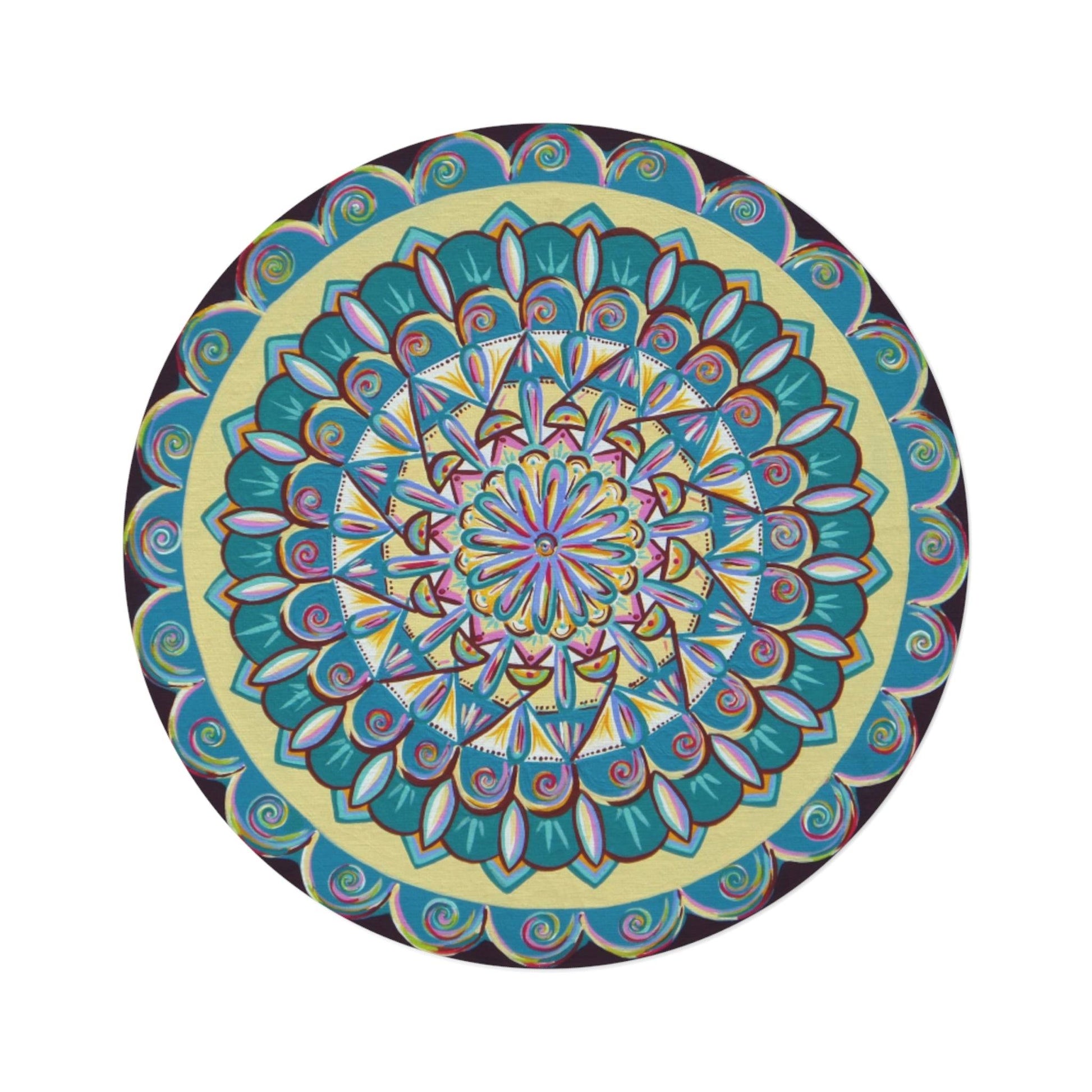 "Almandalayana" Mandala Rug - Blue Flame Array Home Decor