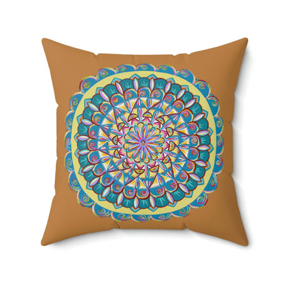 "Almandalayana" Dreamcatcher Pillow - Blue Flame Array 20" × 20" Home Decor