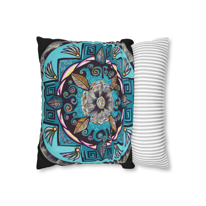 "Hojachakana" Dreamcatcher Pillow Cover - Blue Flame Array Home Decor