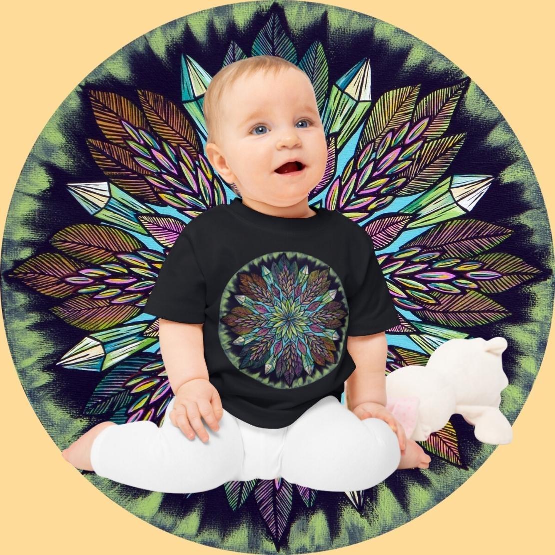 "Krystalhoja" Organic Baby Tee - Blue Flame Array Kids clothes