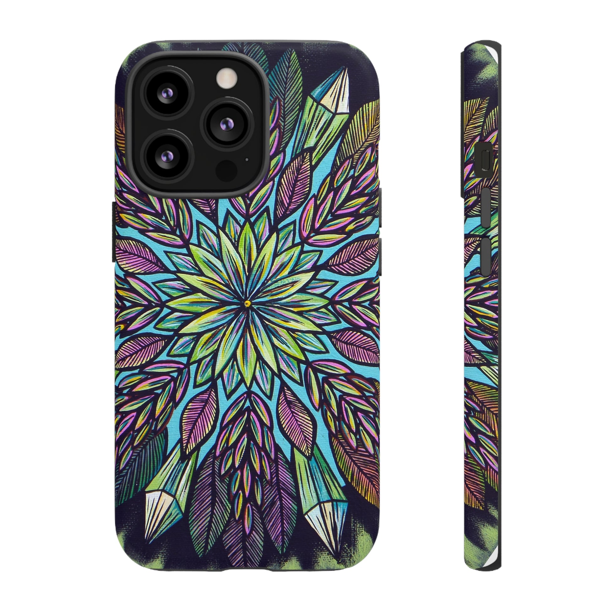 "Krystalhoja" Art Phone Armor - Blue Flame Array iPhone 13 Pro / Matte Phone Case