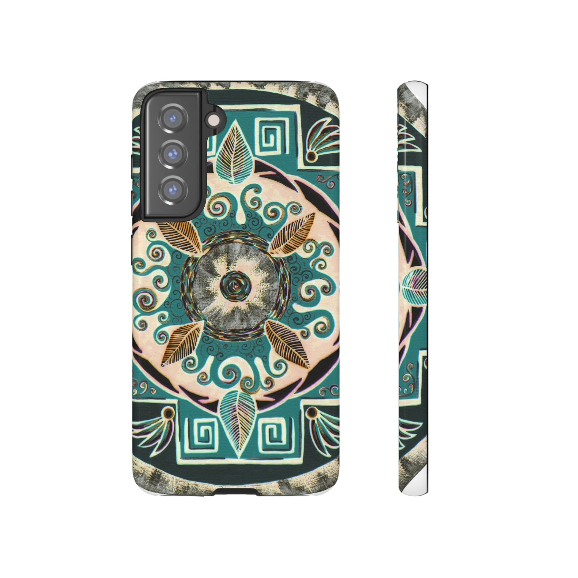 "Hojachakanazura" Art Phone Armor - Blue Flame Array Samsung Galaxy S21 FE / Glossy Phone Case