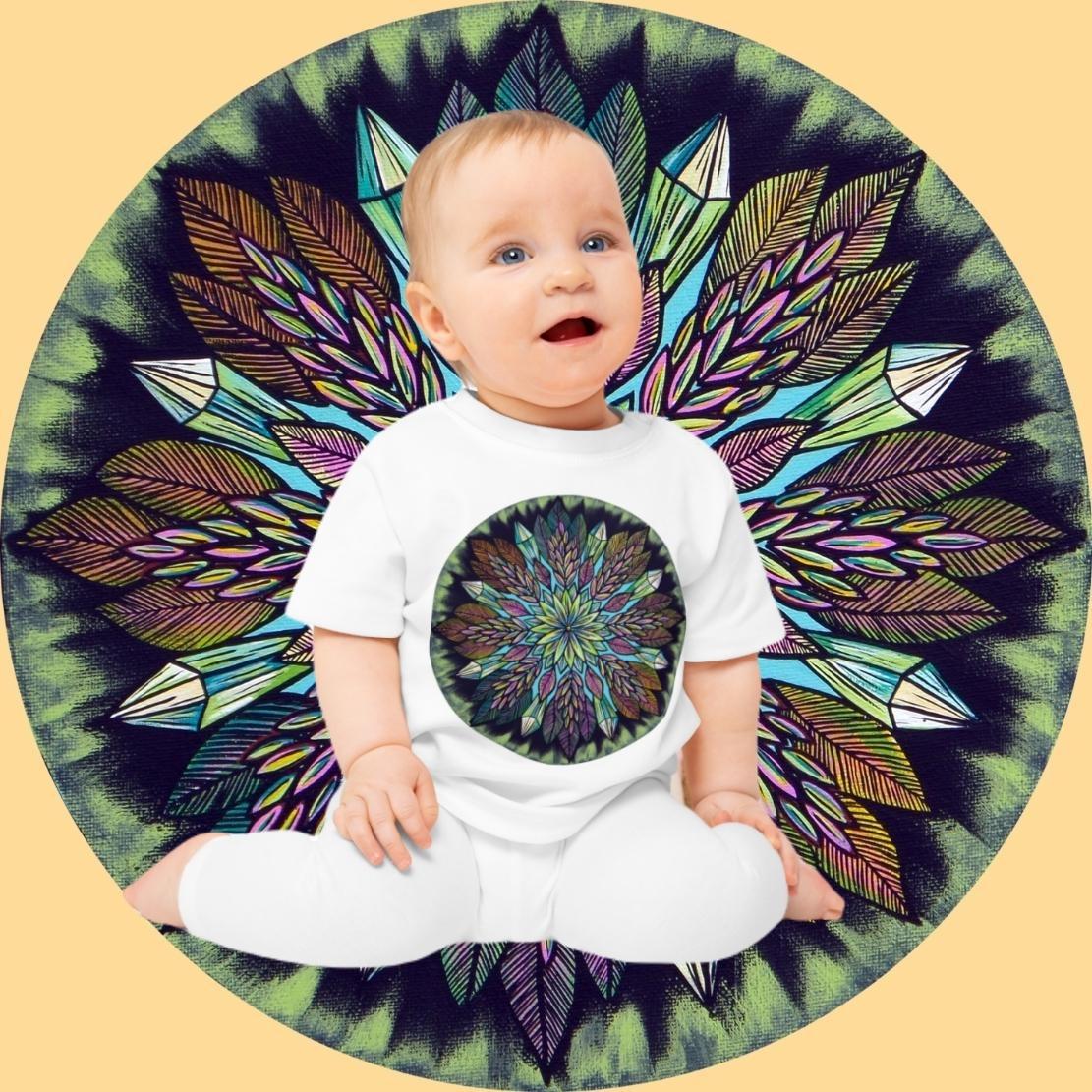 "Krystalhoja" Organic Baby Tee - Blue Flame Array Kids clothes