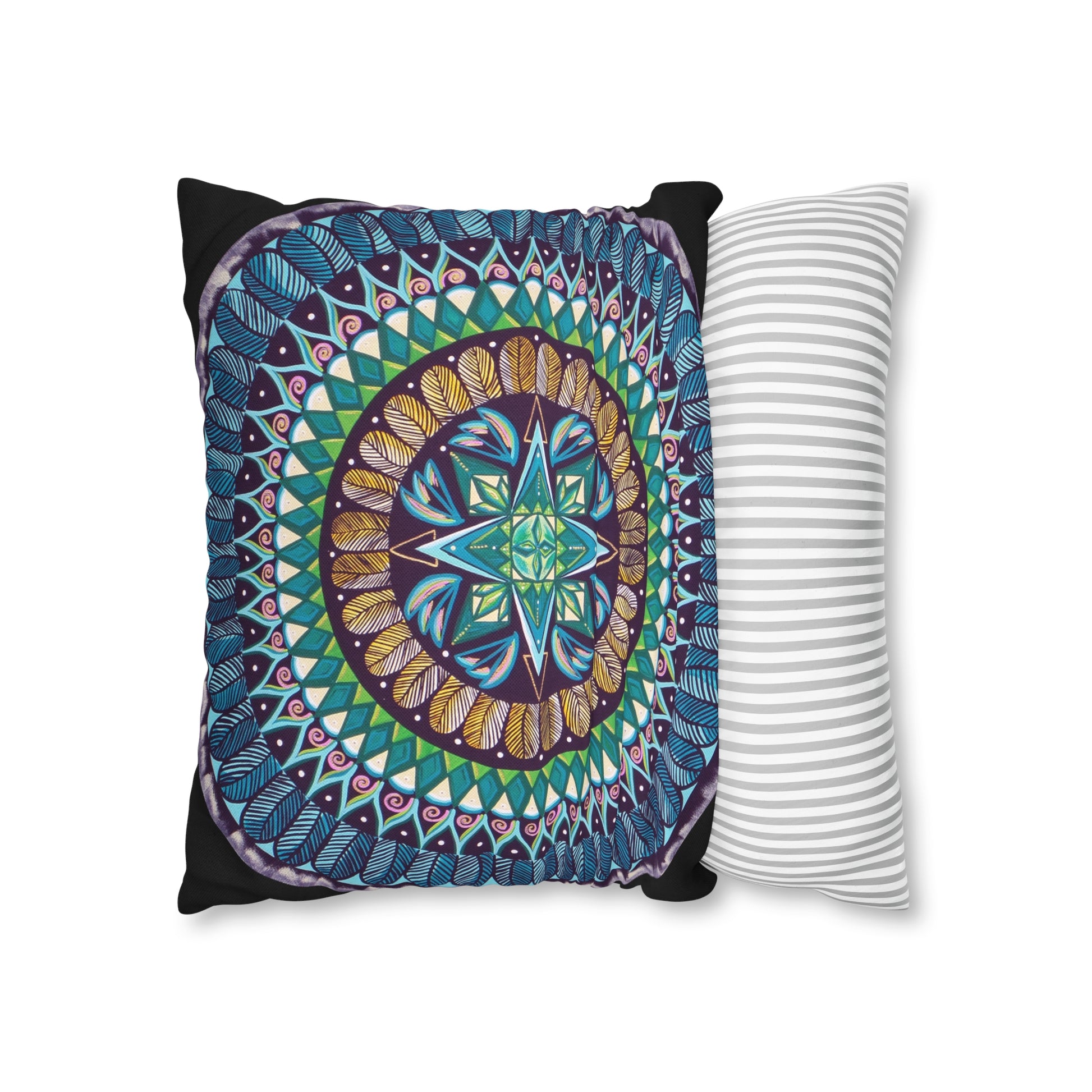 "AquilazurA Kryst'dala" Dreamcatcher Pillow Cover - Blue Flame Array Home Decor