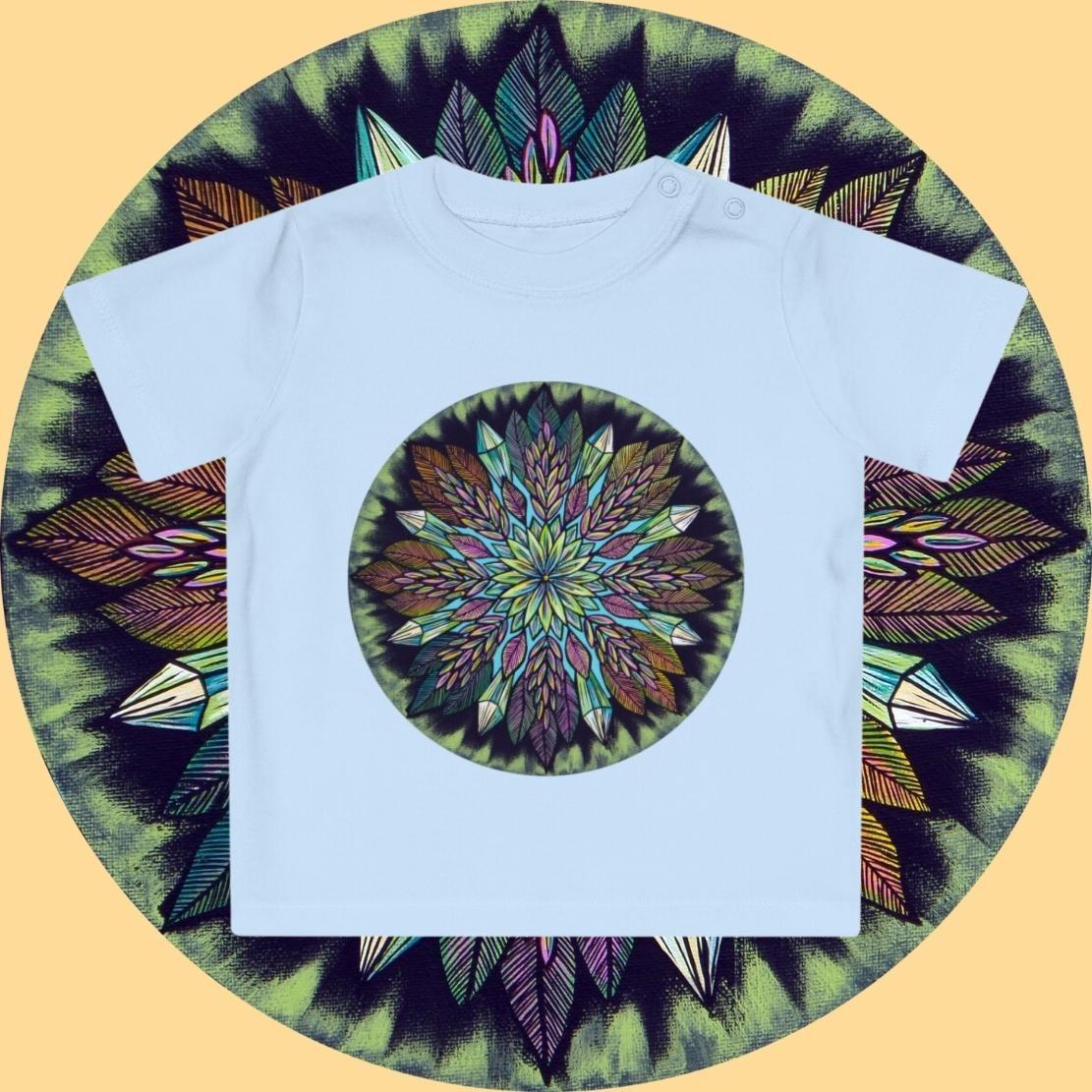 "Krystalhoja" Organic Baby Tee - Blue Flame Array Kids clothes