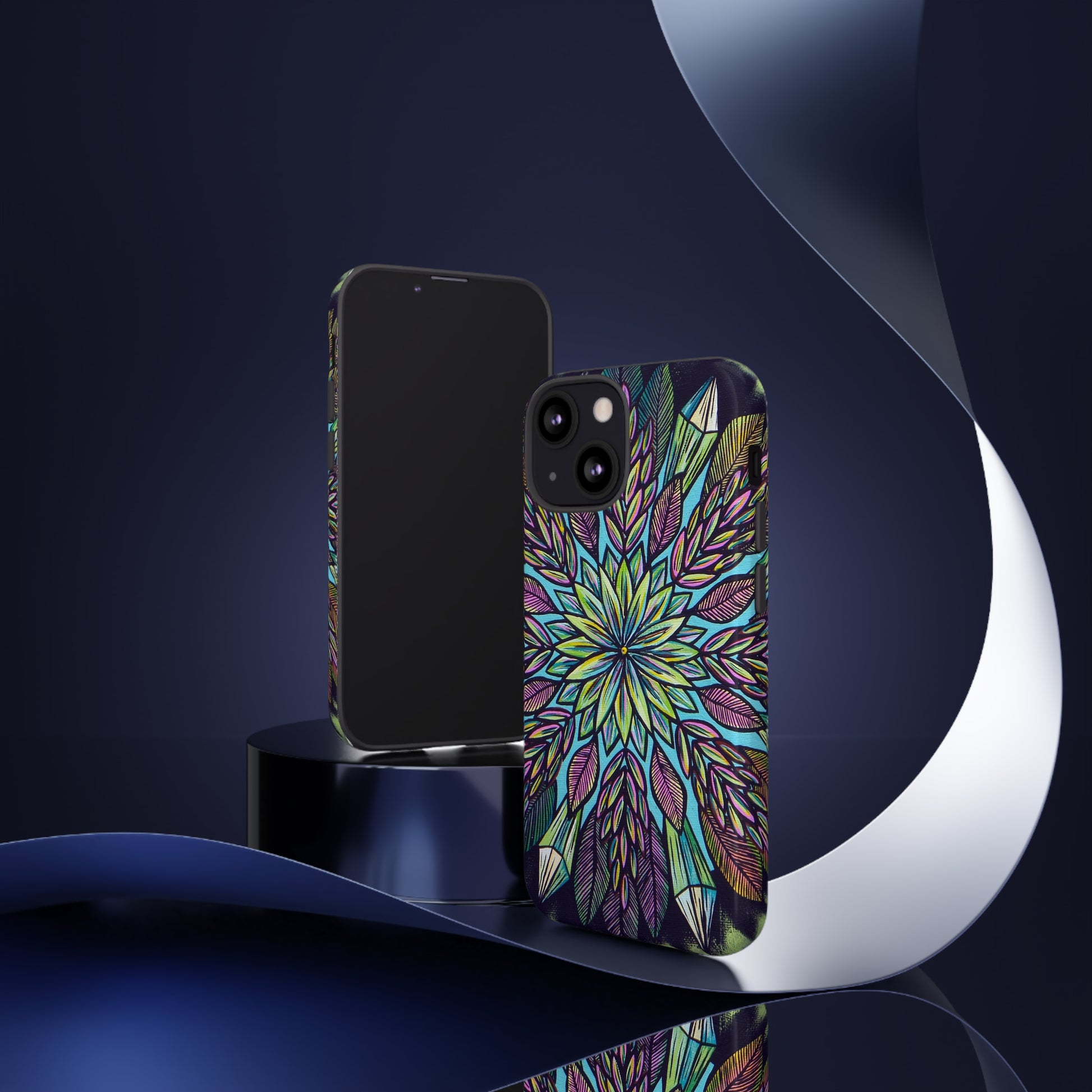 "Krystalhoja" Art Phone Armor - Blue Flame Array Phone Case