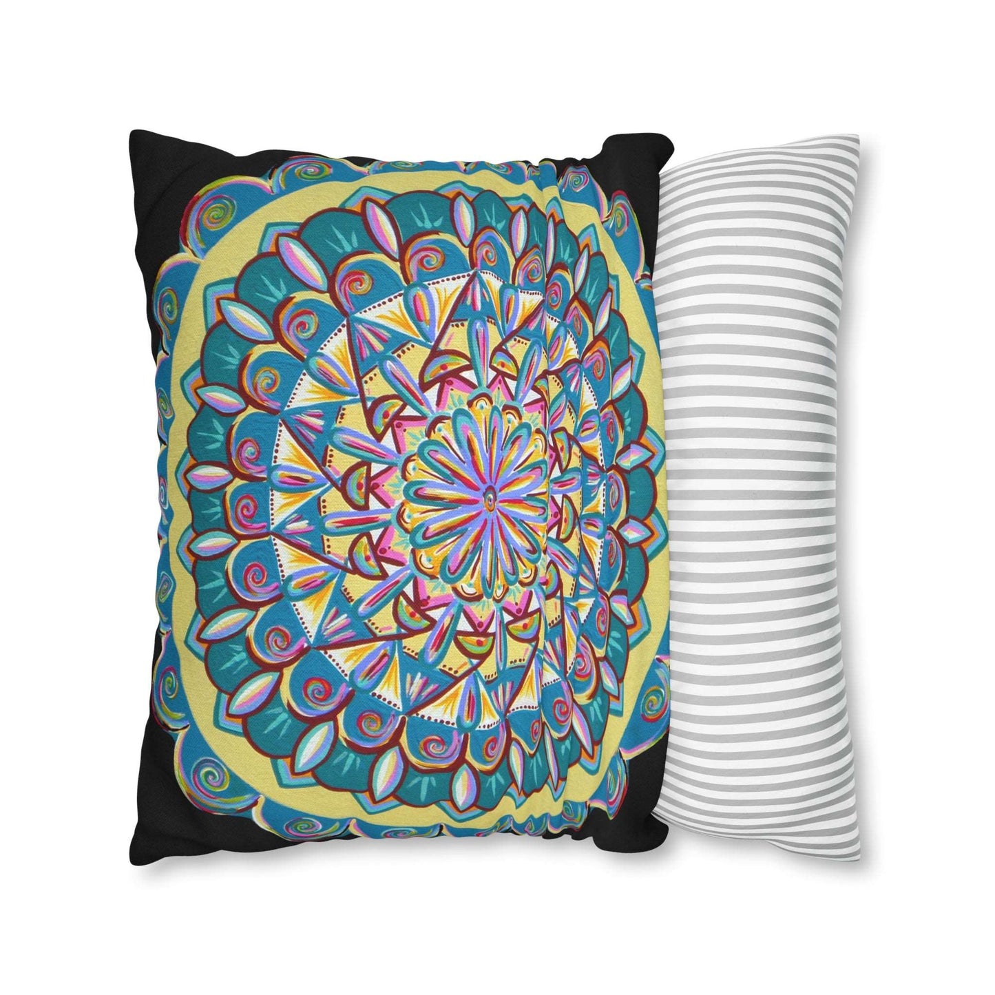 "Almandalayana" Dreamcatcher Pillow Cover - Blue Flame Array Home Decor