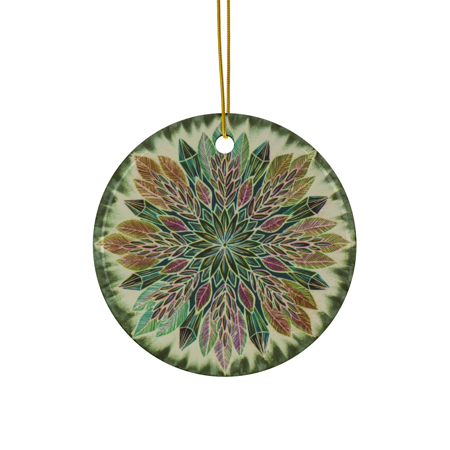 "Krystalhoja Verde" Ceramic Ornament