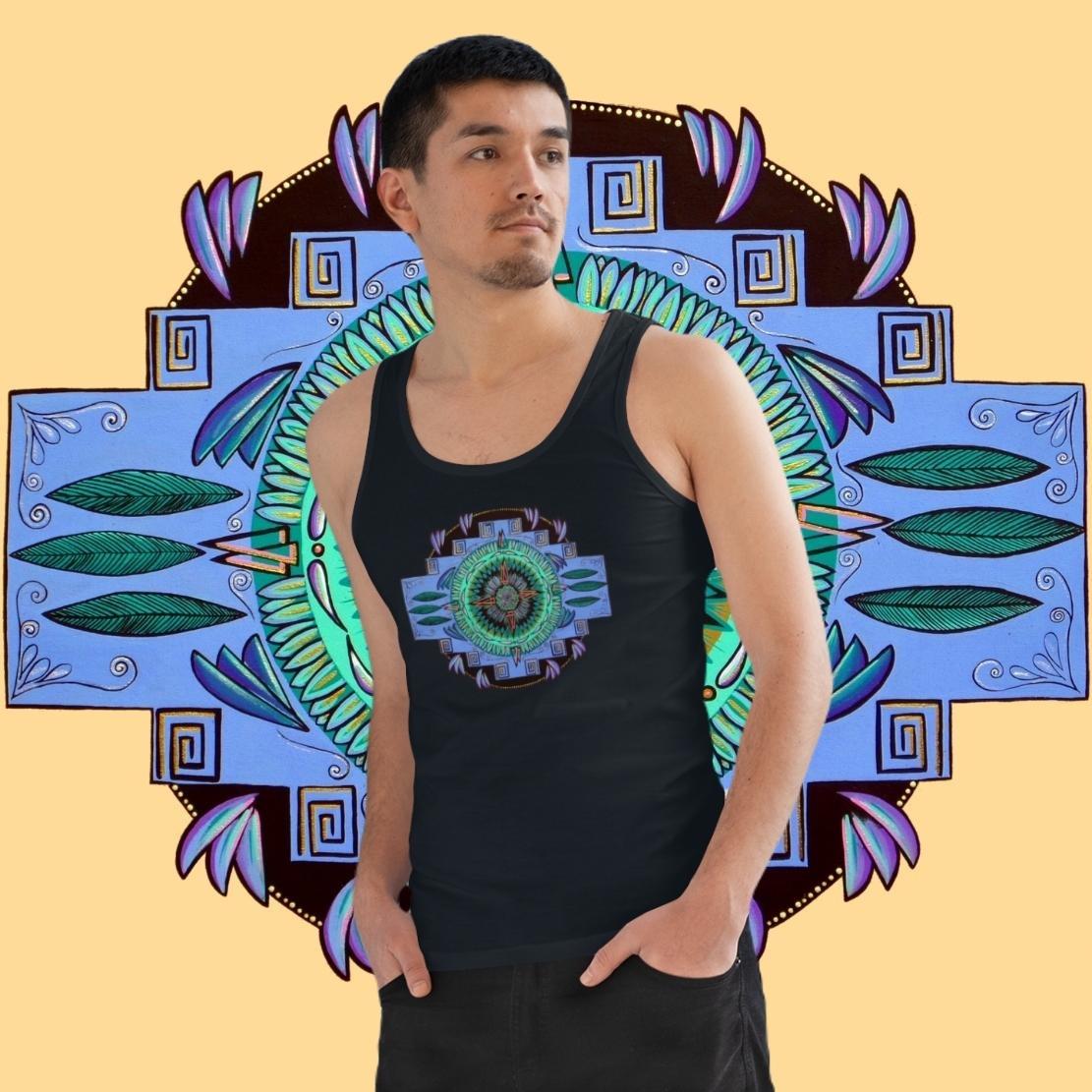 "Plumachakana" Lords Organic Tank Top - Blue Flame Array Tank Top