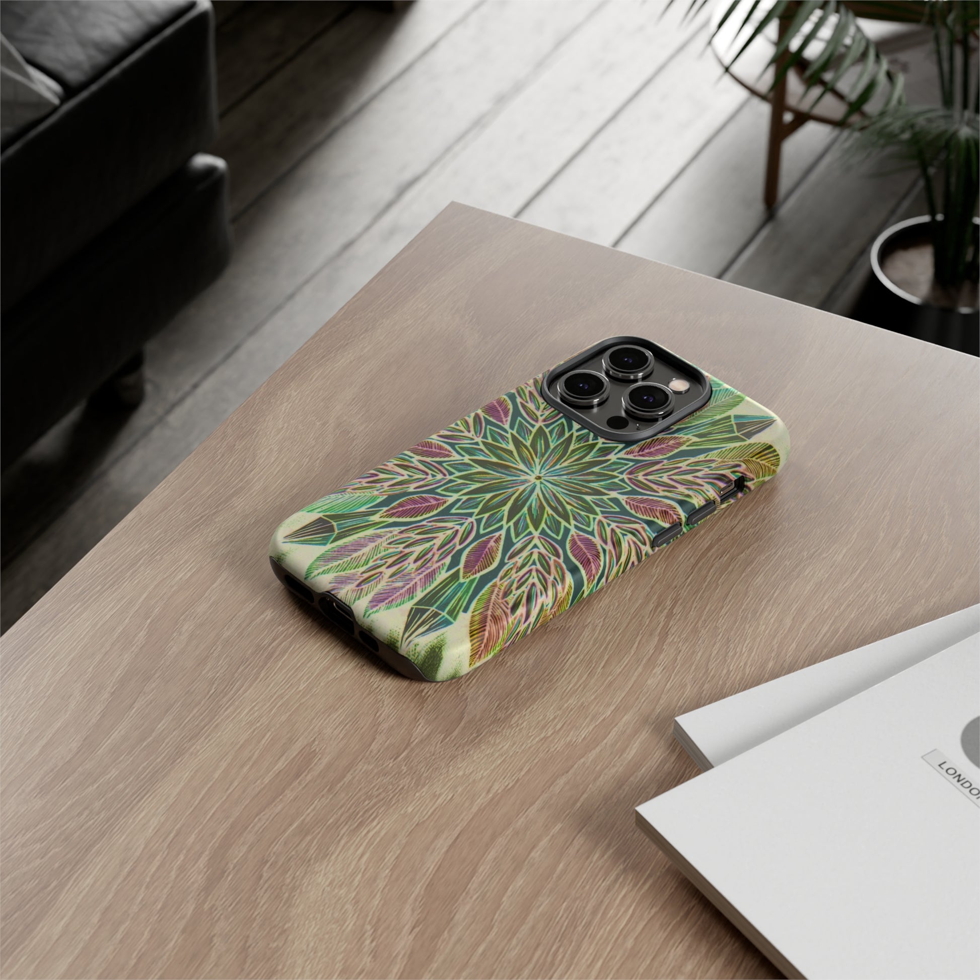 "Krystalhoja Verde" Art Phone Armor - Blue Flame Array Phone Case