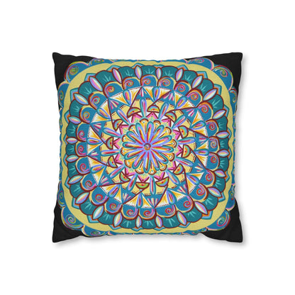 "Almandalayana" Dreamcatcher Pillow Cover - Blue Flame Array Home Decor