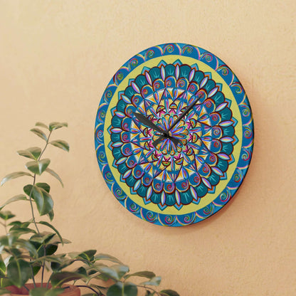 "Almandalayana" Cosmic Clock - Blue Flame Array Home Decor