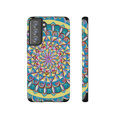 "Almandalayana" Art Phone Armor - Blue Flame Array Samsung Galaxy S21 FE / Glossy Phone Case