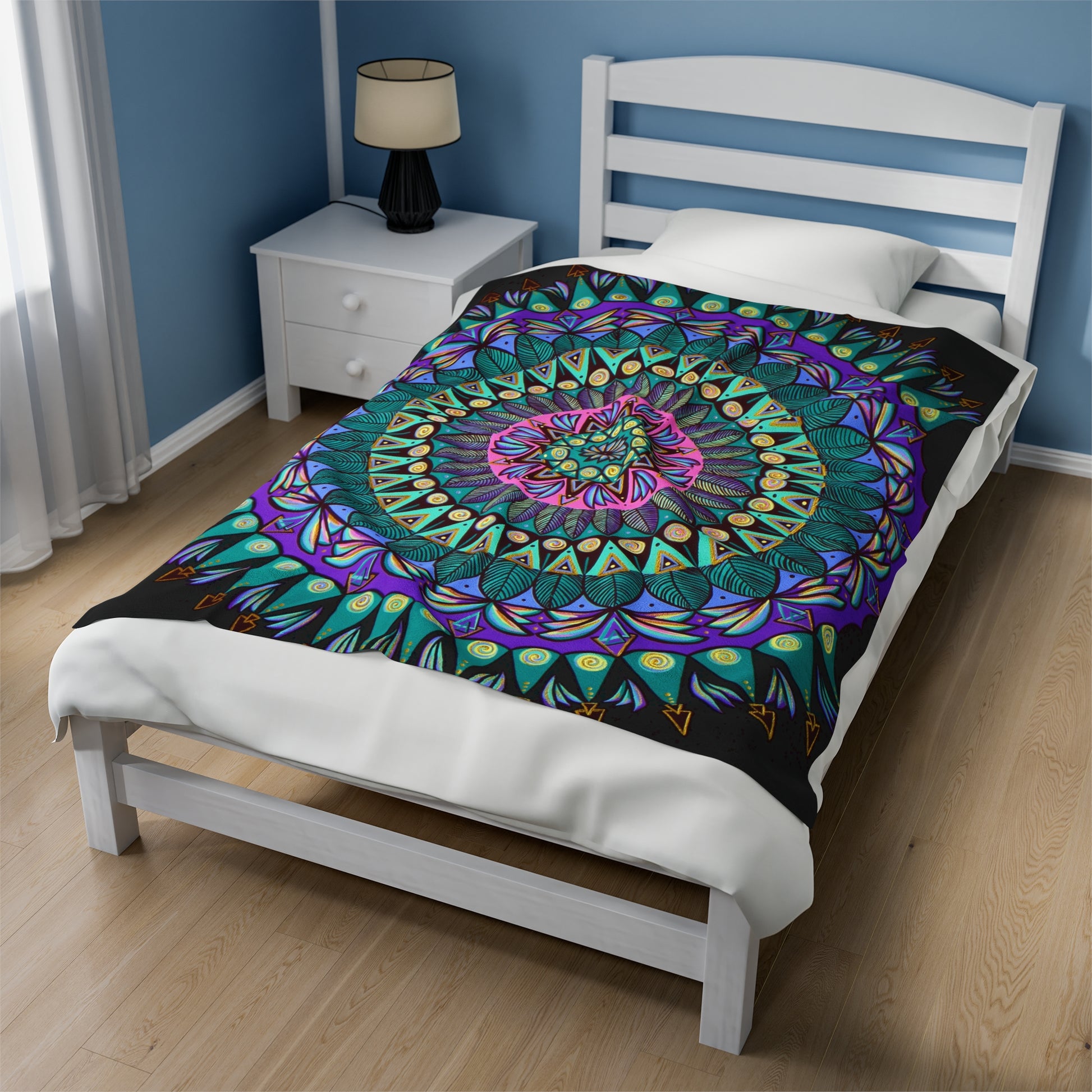 "Mandaladiosa" Dreamcatcher Blanket - Blue Flame Array All Over Prints