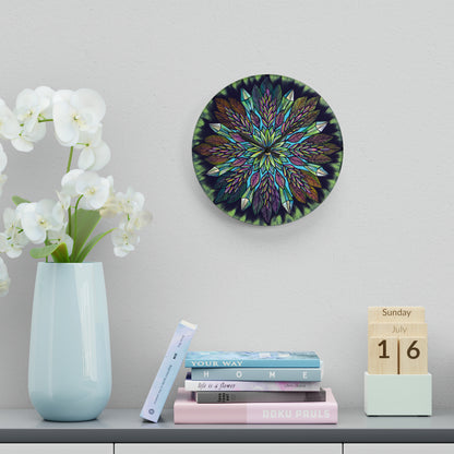 "Krystalhoja" Cosmic Clock - Blue Flame Array Home Decor