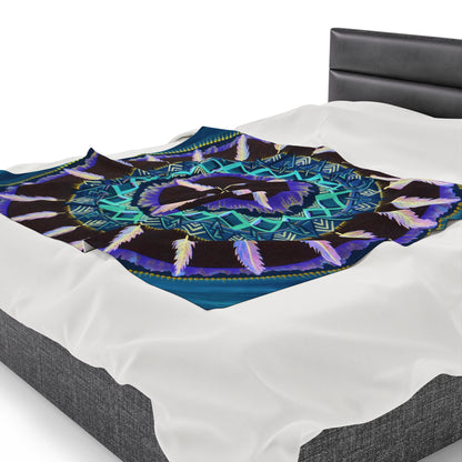 "Cuatro Vientos" Dreamcatcher Blanket - Blue Flame Array All Over Prints