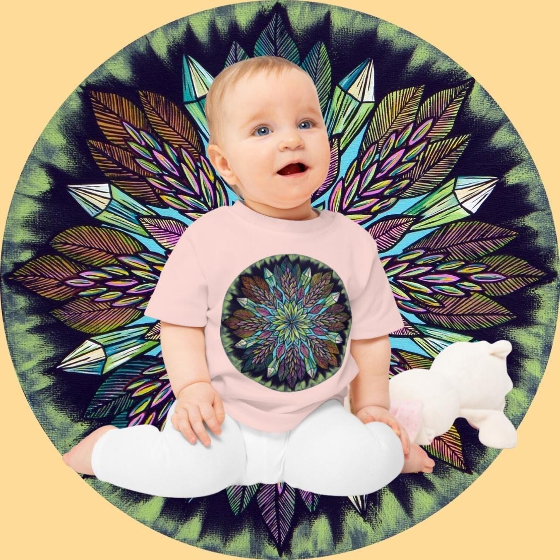 "Krystalhoja" Organic Baby Tee - Blue Flame Array Kids clothes