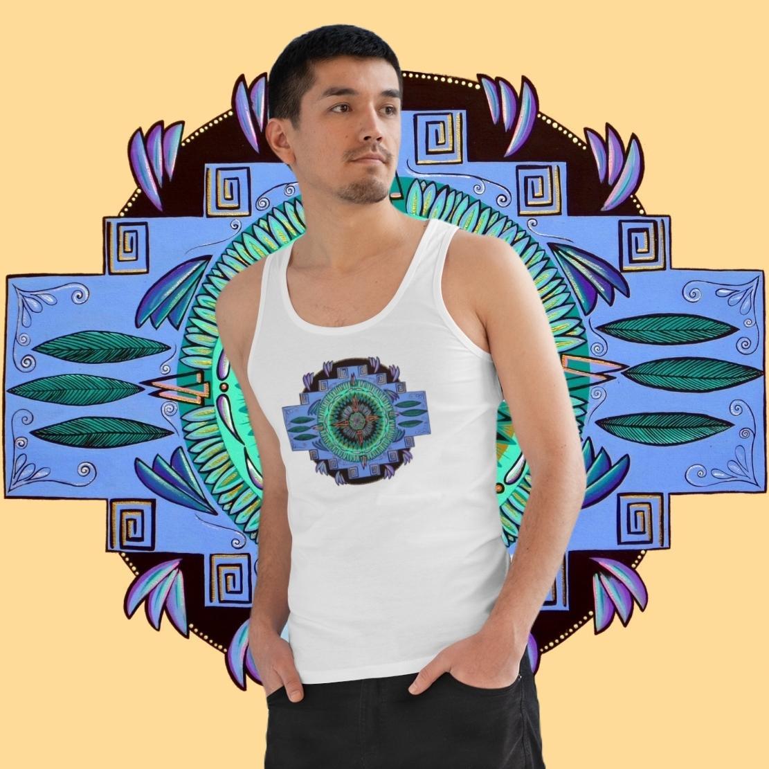 "Plumachakana" Lords Organic Tank Top - Blue Flame Array Tank Top