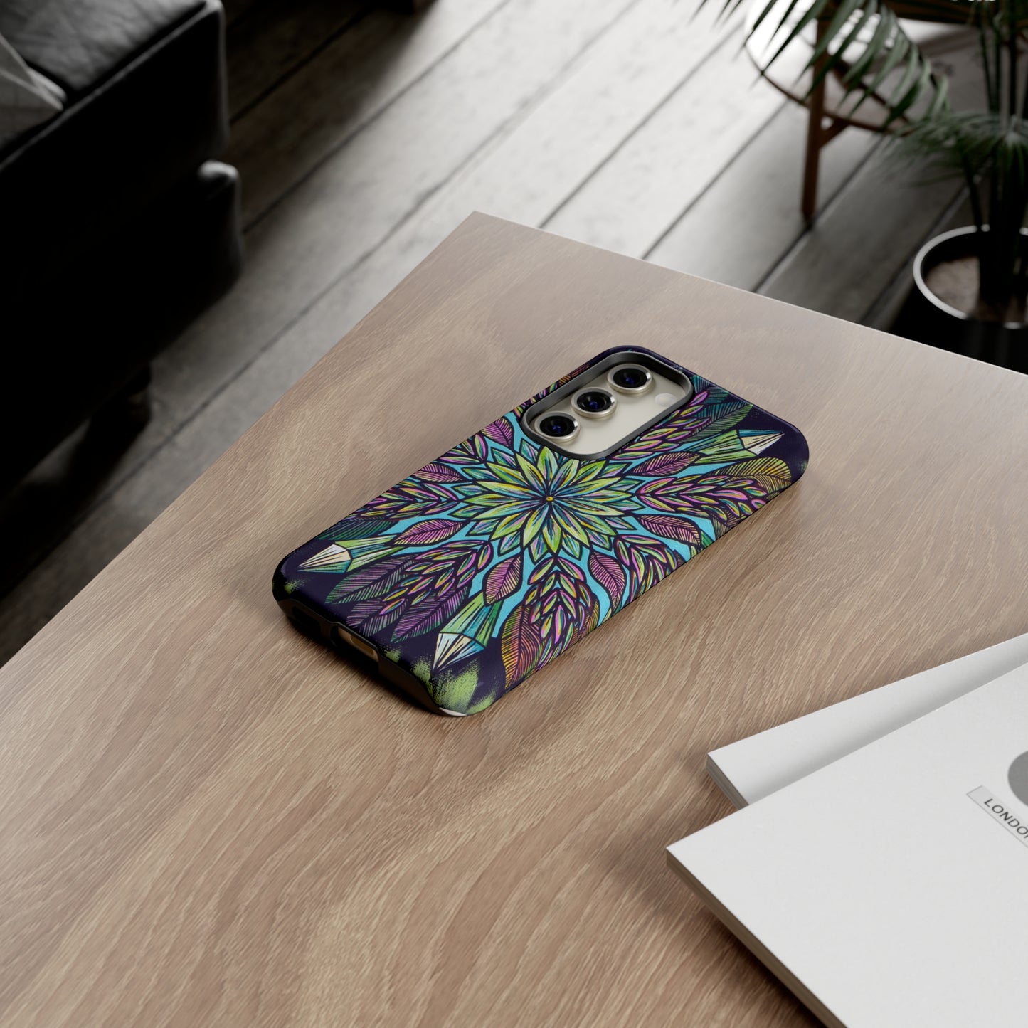 "Krystalhoja" Art Phone Armor - Blue Flame Array Phone Case