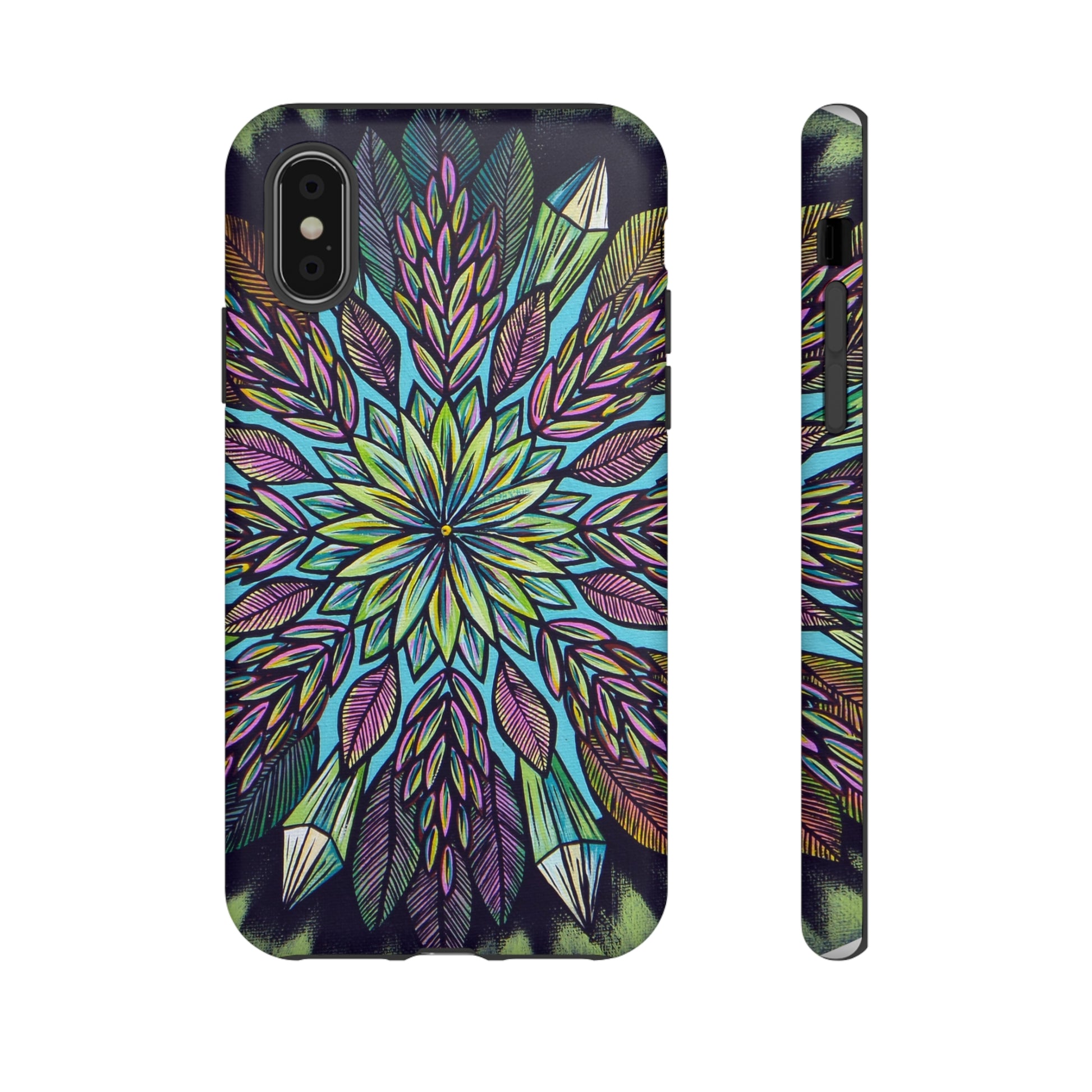 "Krystalhoja" Art Phone Armor - Blue Flame Array iPhone X / Matte Phone Case