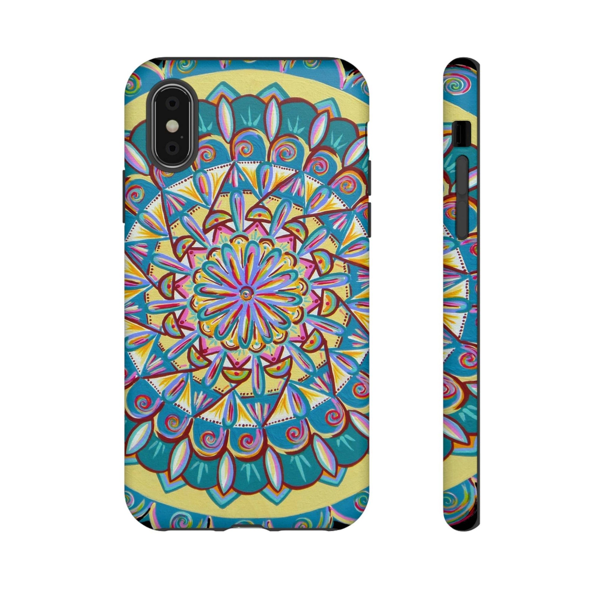 "Almandalayana" Art Phone Armor - Blue Flame Array iPhone XS / Matte Phone Case