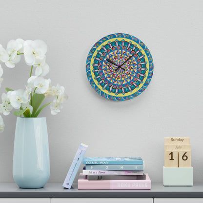 "Almandalayana" Cosmic Clock - Blue Flame Array Home Decor