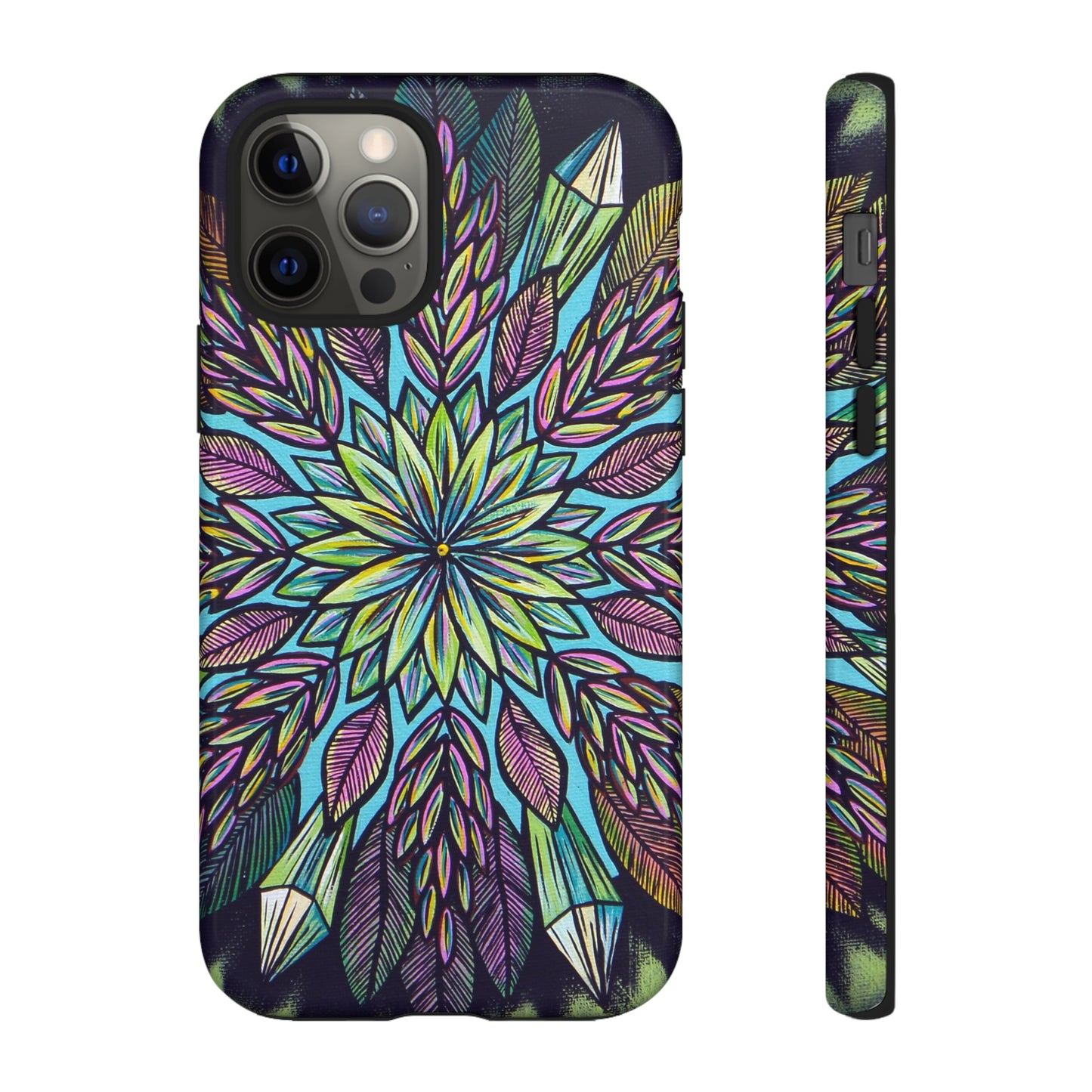 "Krystalhoja" Art Phone Armor - Blue Flame Array iPhone 12 Pro / Glossy Phone Case