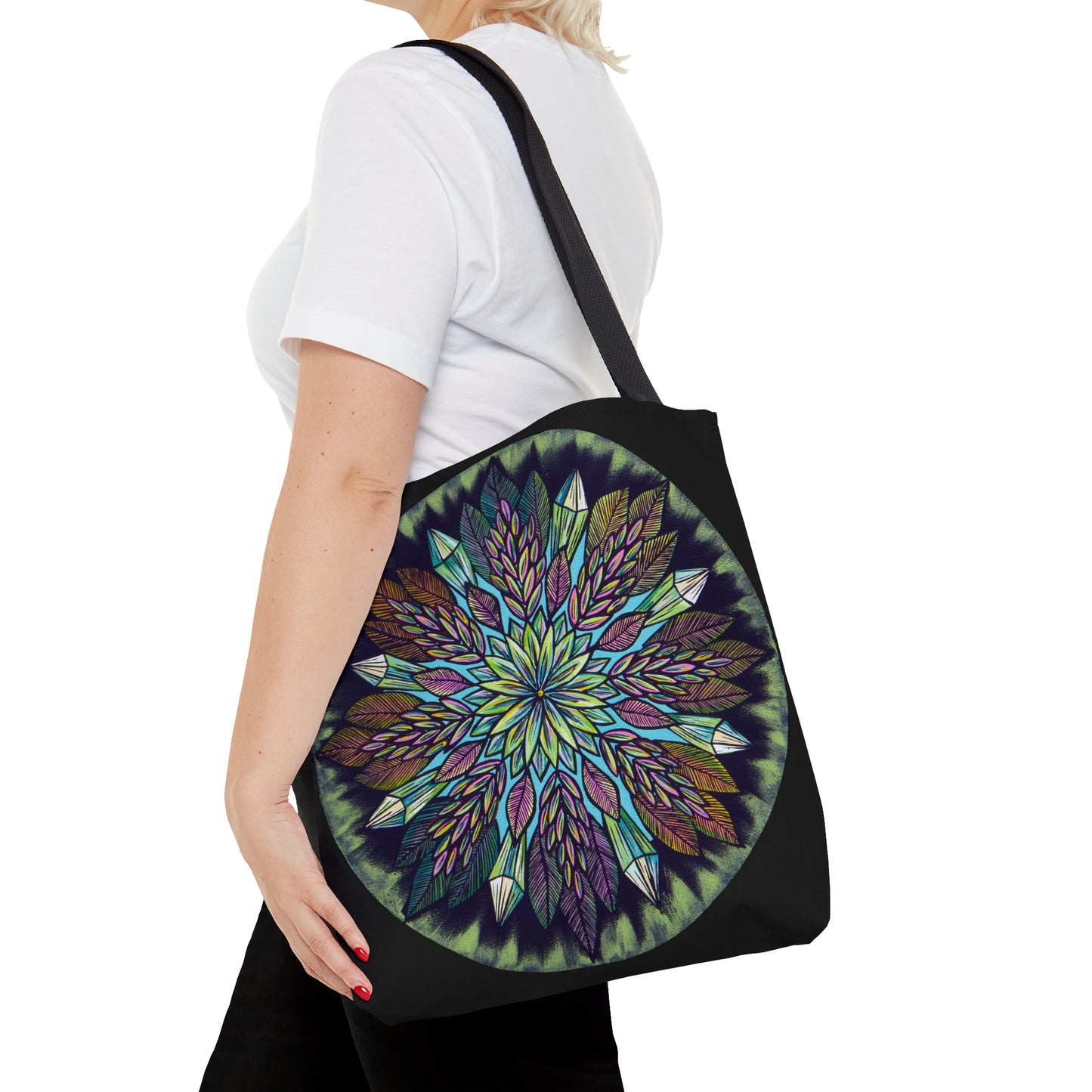 "Krystalhoja" Tote Bag (All-Over-Print) - Blue Flame Array Medium Bags