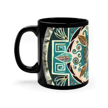 "Hojachakanazura" Black Ceramic Mug - Blue Flame Array Mug