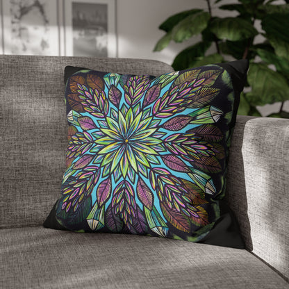 "Krystalhoja" Dreamcatcher Pillow Cover - Blue Flame Array 20" × 20" Home Decor