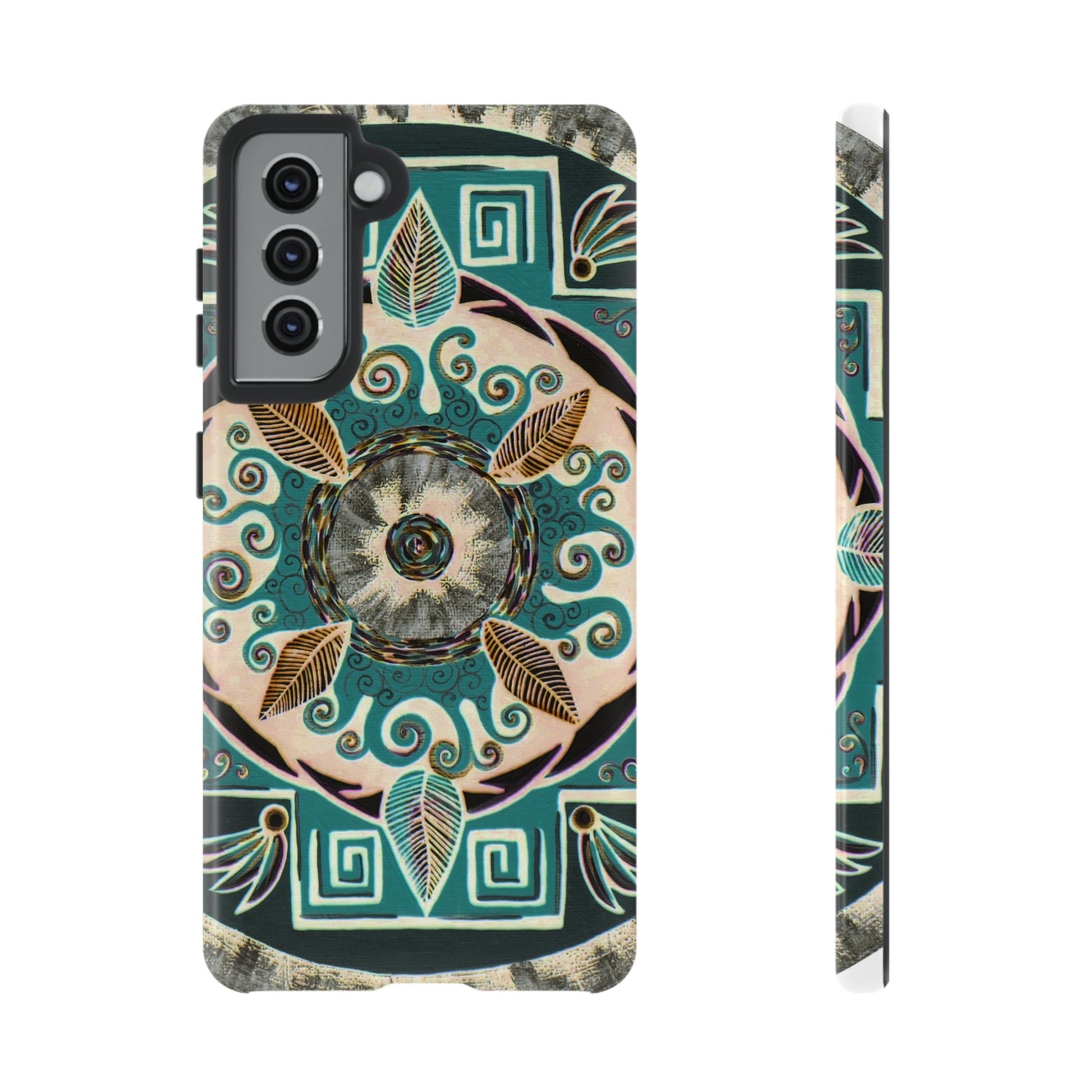 "Hojachakanazura" Art Phone Armor - Blue Flame Array Samsung Galaxy S21 / Glossy Phone Case