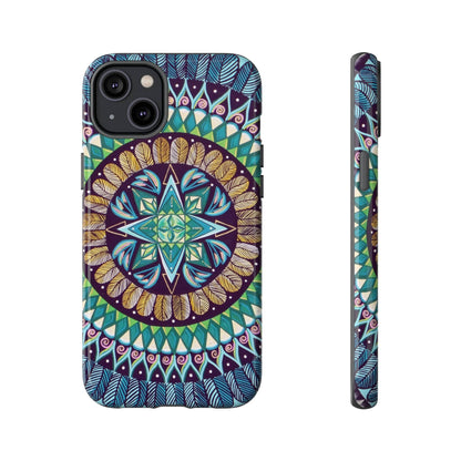 "AquilazurA Kryst'dala" Art Phone Armor - Blue Flame Array iPhone 14 Plus / Glossy Phone Case