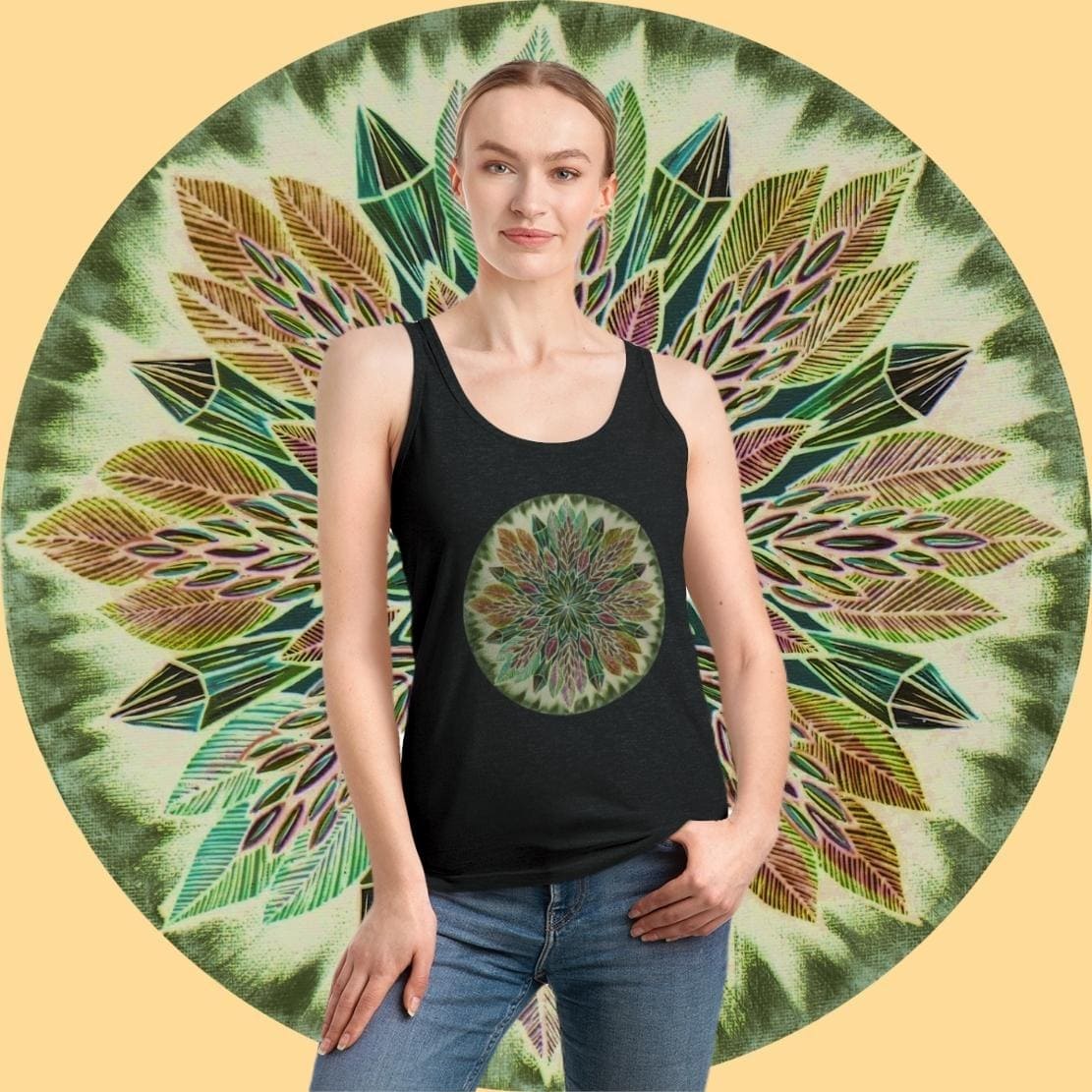 "Krystalhoja Verde" Ladies Organic Tank Top - Blue Flame Array Tank Top