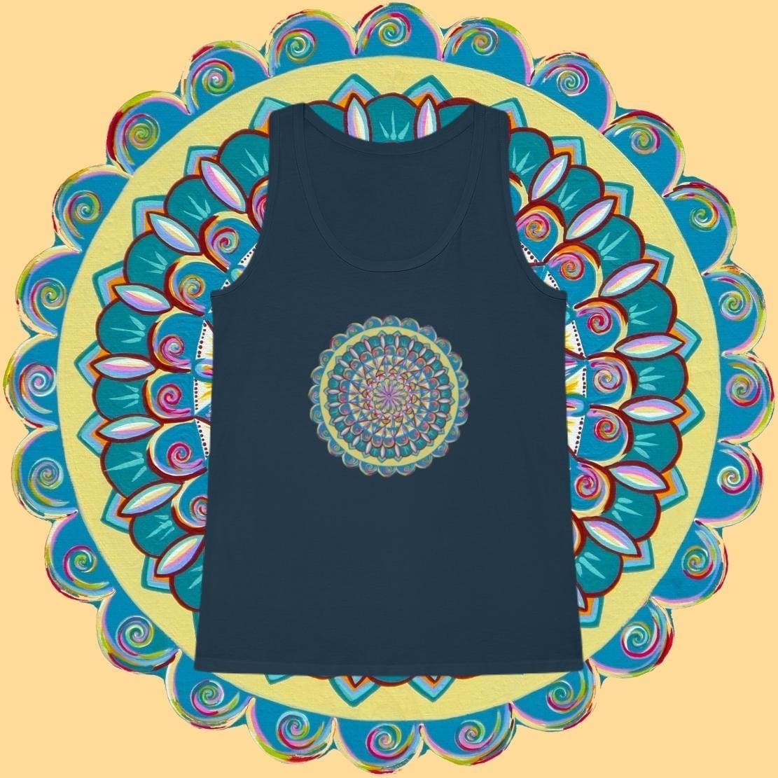 "Almandalayana" Ladies Organic Tank Top - Blue Flame Array Tank Top